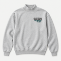 Front of heather-gray Go Birds Mockneck sweatshirt with chest graphic